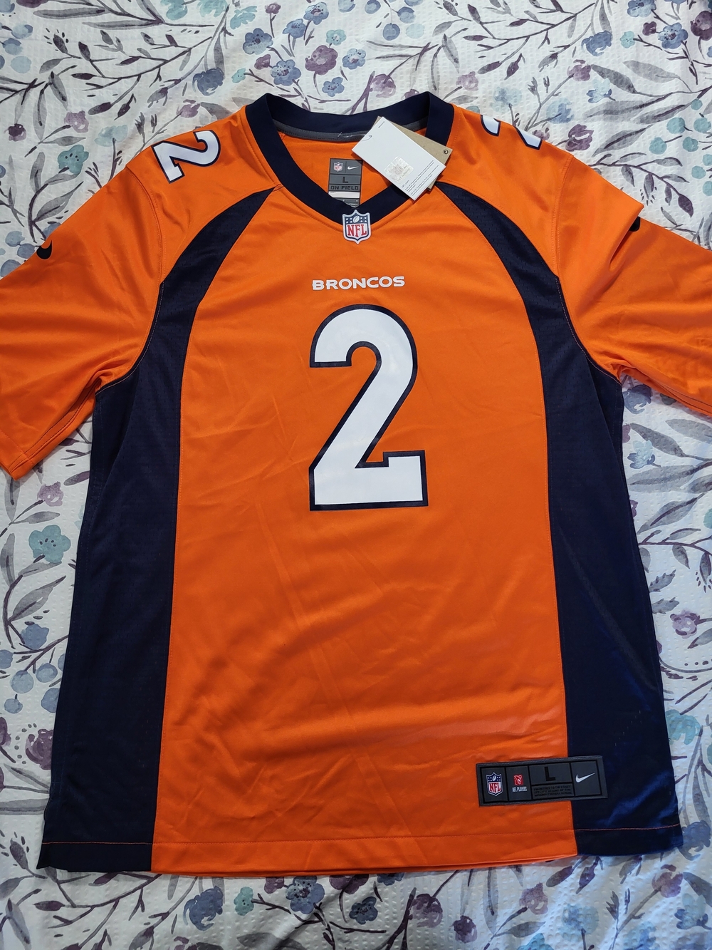 AUTHENTIC Patrick Surtain II Denver Broncos Jersey, Adult Sz LARGE, NEW - Picture 2 of 6